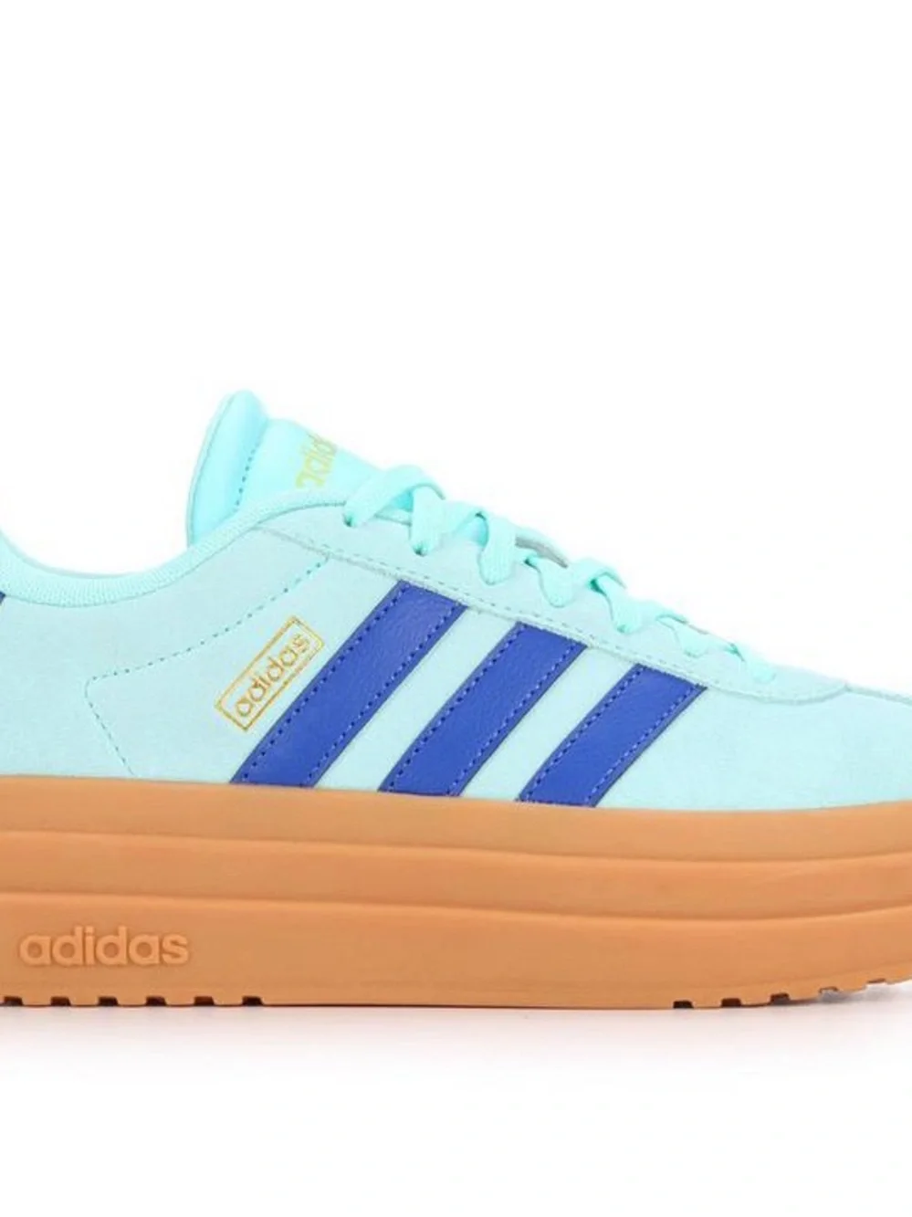 Brand new in box adidas Women's Mint & Royal Blue Platform Sneaker with Gum Sole